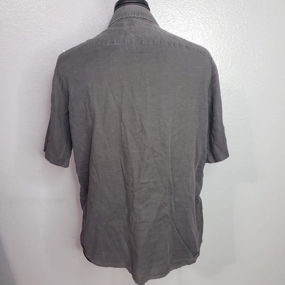 Look Left Black Large PreOwned Button Down Shirt-Cotton/Spandex - Picture 3 of 4